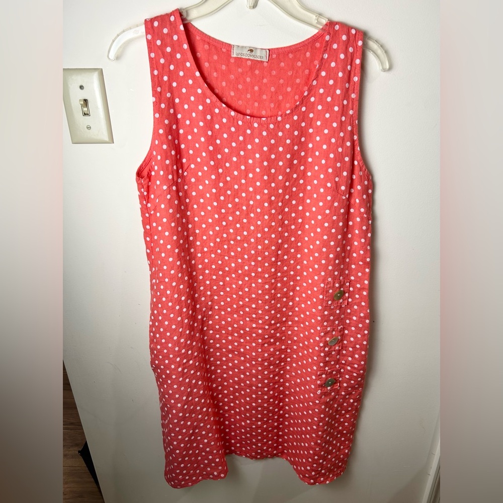 LANDS DOWNUNDER Polka Dot Dress Women's S Italy‎ Luxe Preppy Novelty Whimsical